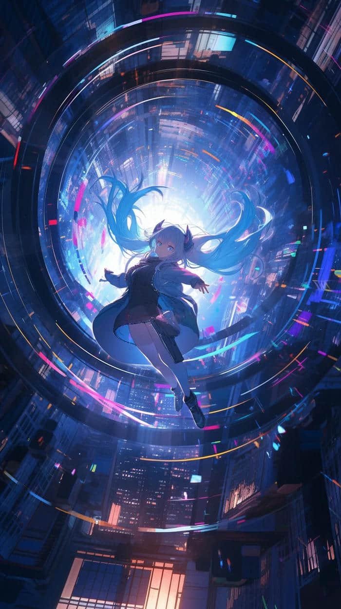 Ảnh anime thế giới tương lai cực lạ ánh tím