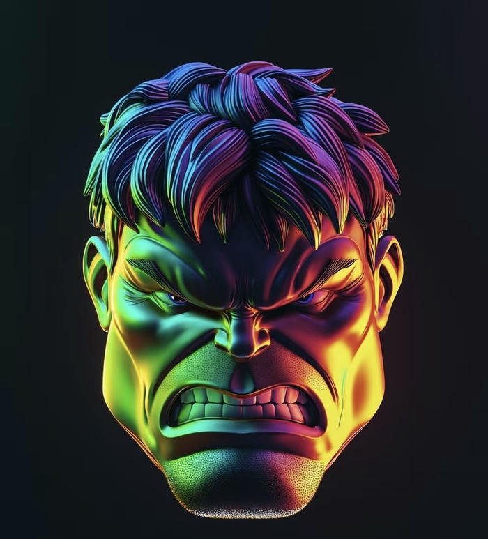 Ảnh avatar 3D siêu ngầu phối màu đậm