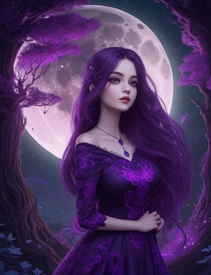 Ảnh avatar tím huyền bí đẹp tối