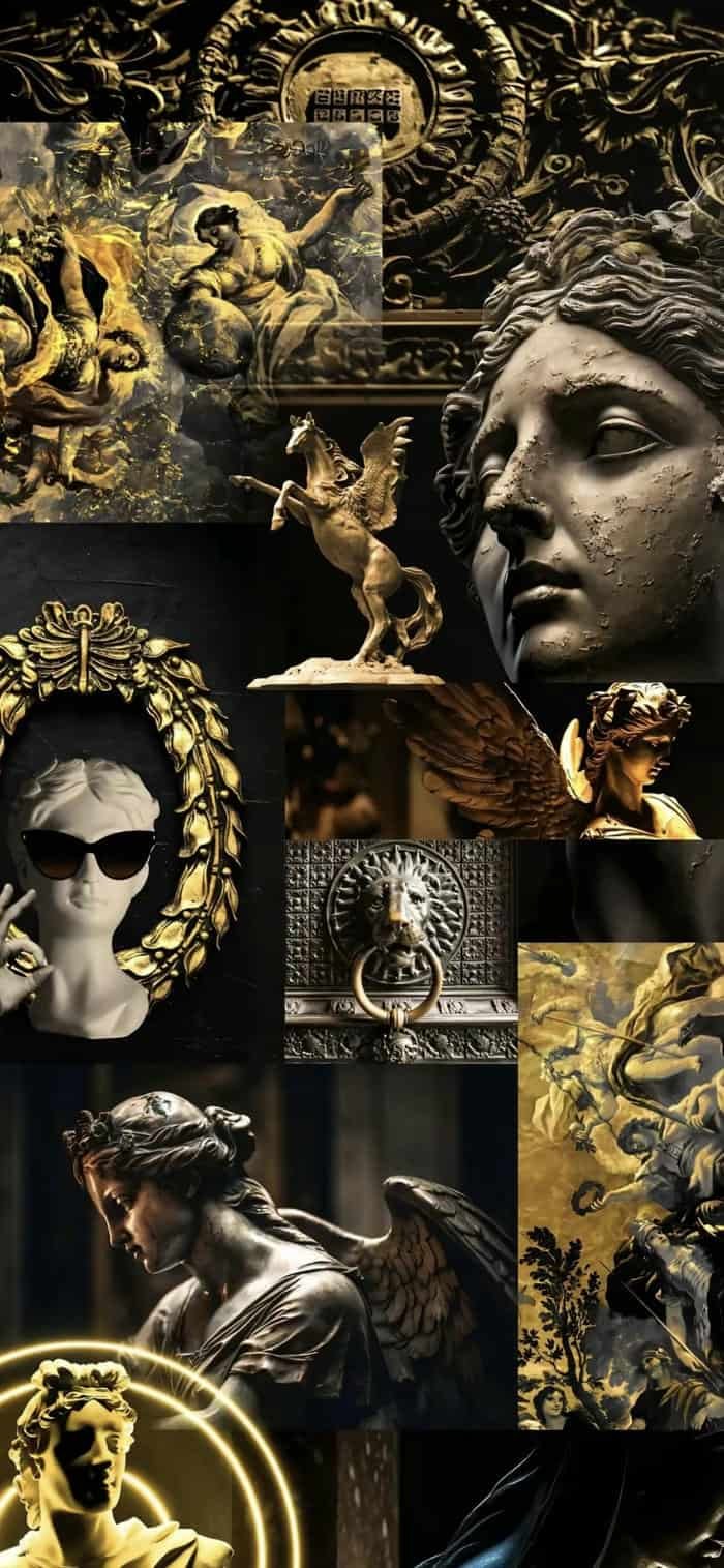 Ảnh đen vàng sang trọng thiết kế hiện đại