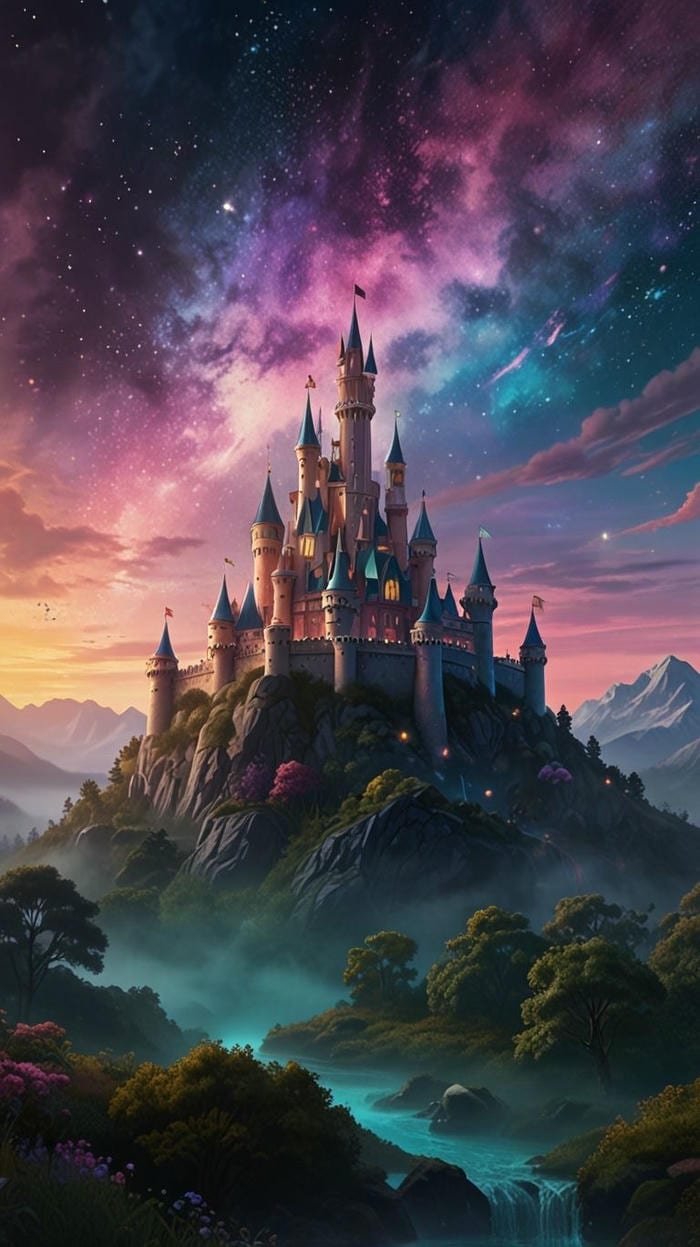 Ảnh lâu đài đỉnh núi đẹp hùng vĩ