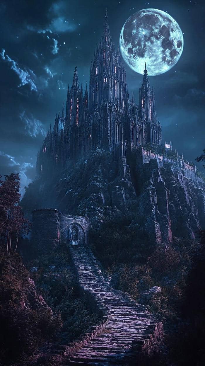 Ảnh lâu đài tháp cao u tối