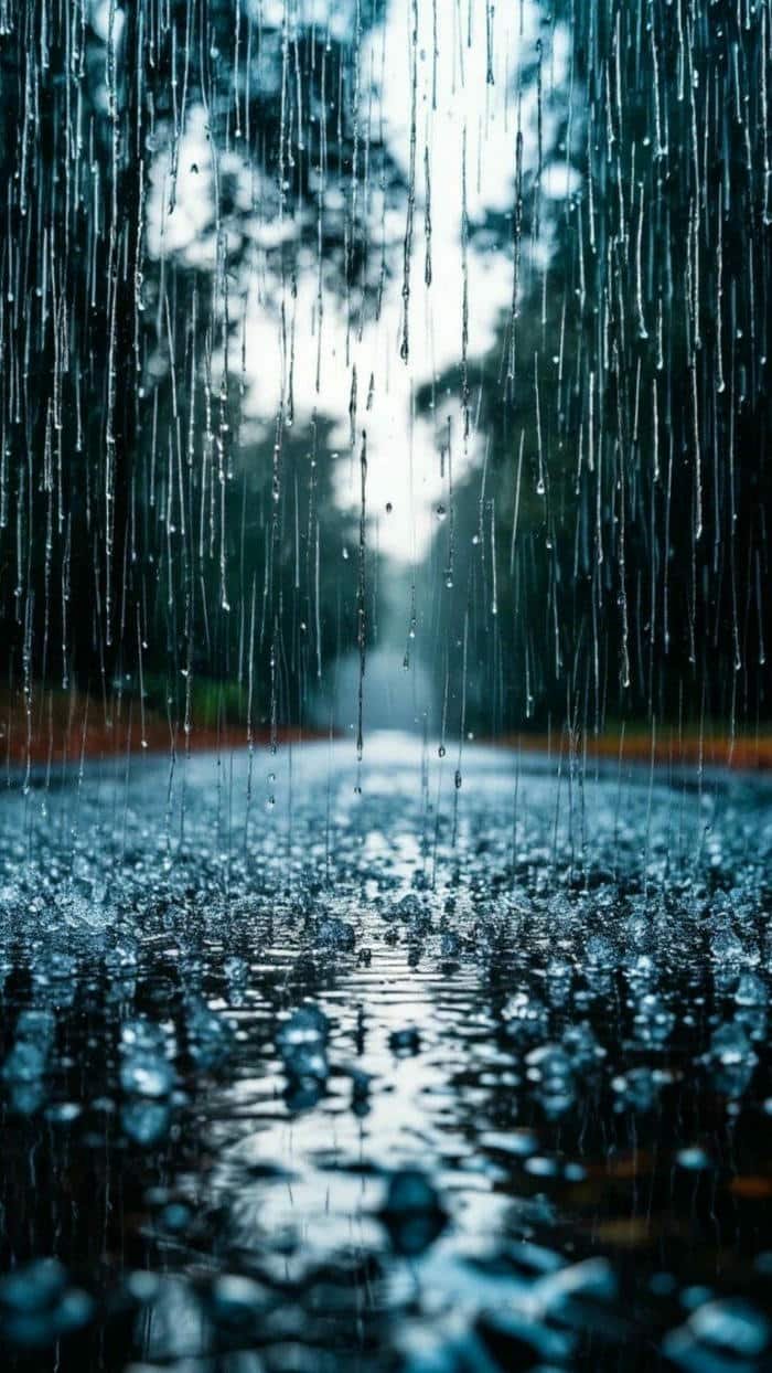 Ảnh mưa lãng mạn nhìn sâu