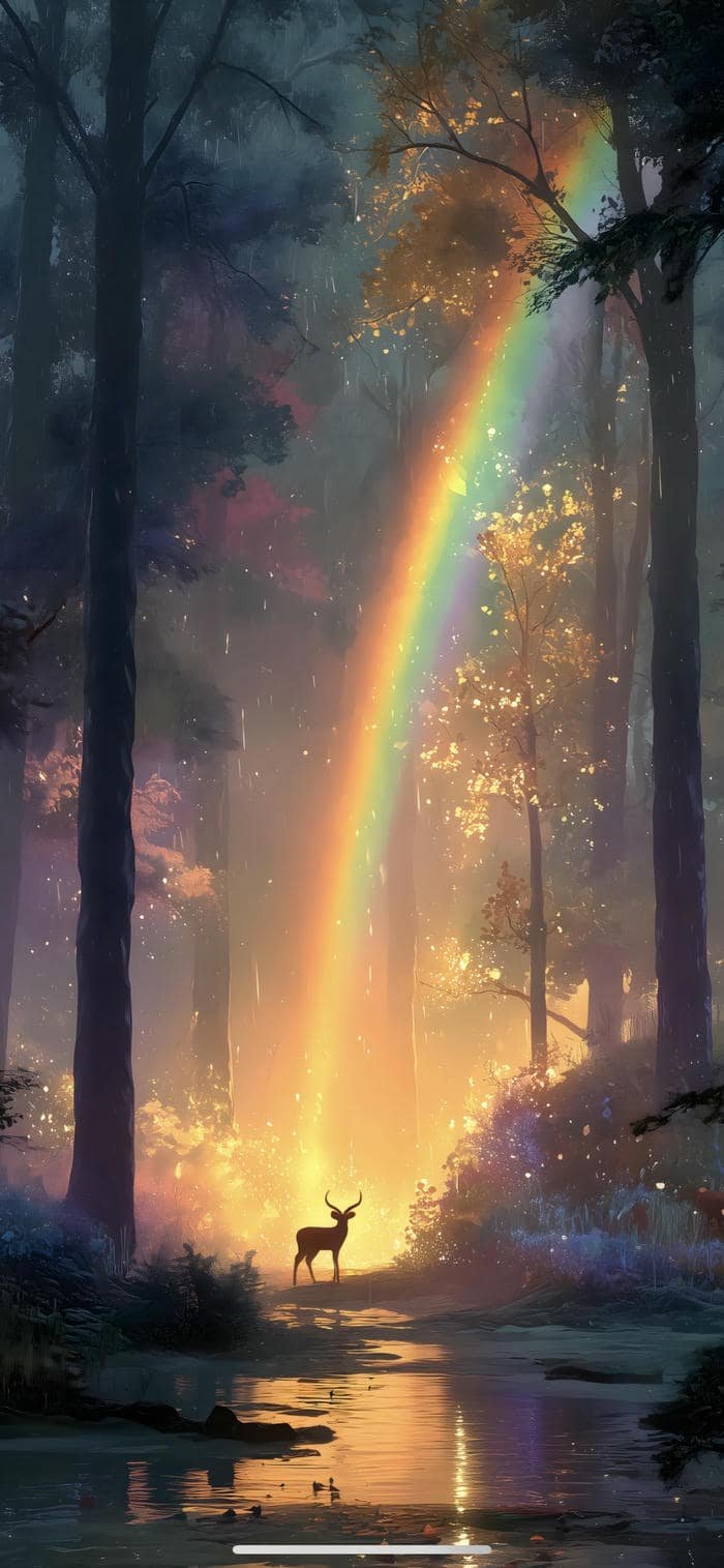 Ảnh nền cầu vồng rực rỡ đáng yêu