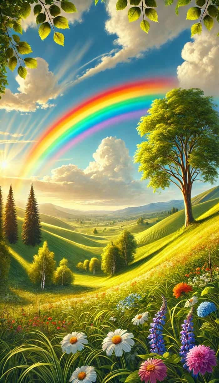 Ảnh nền cầu vồng rực rỡ wallpaper