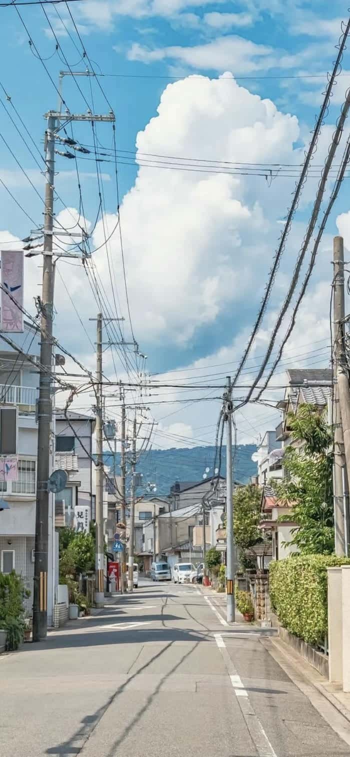 Ảnh nền đường phố Nhật Bản mùa hè