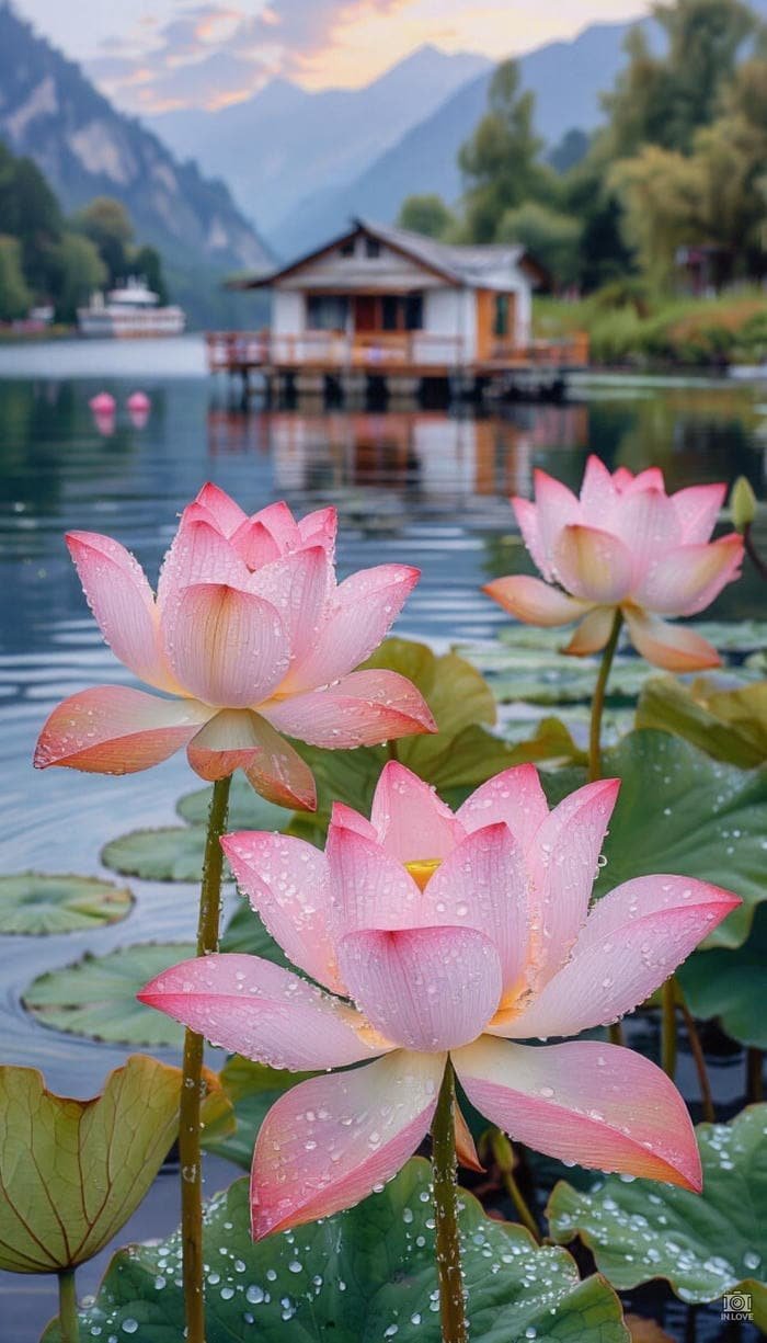 Ảnh nền hoa sen đẹp bố cục