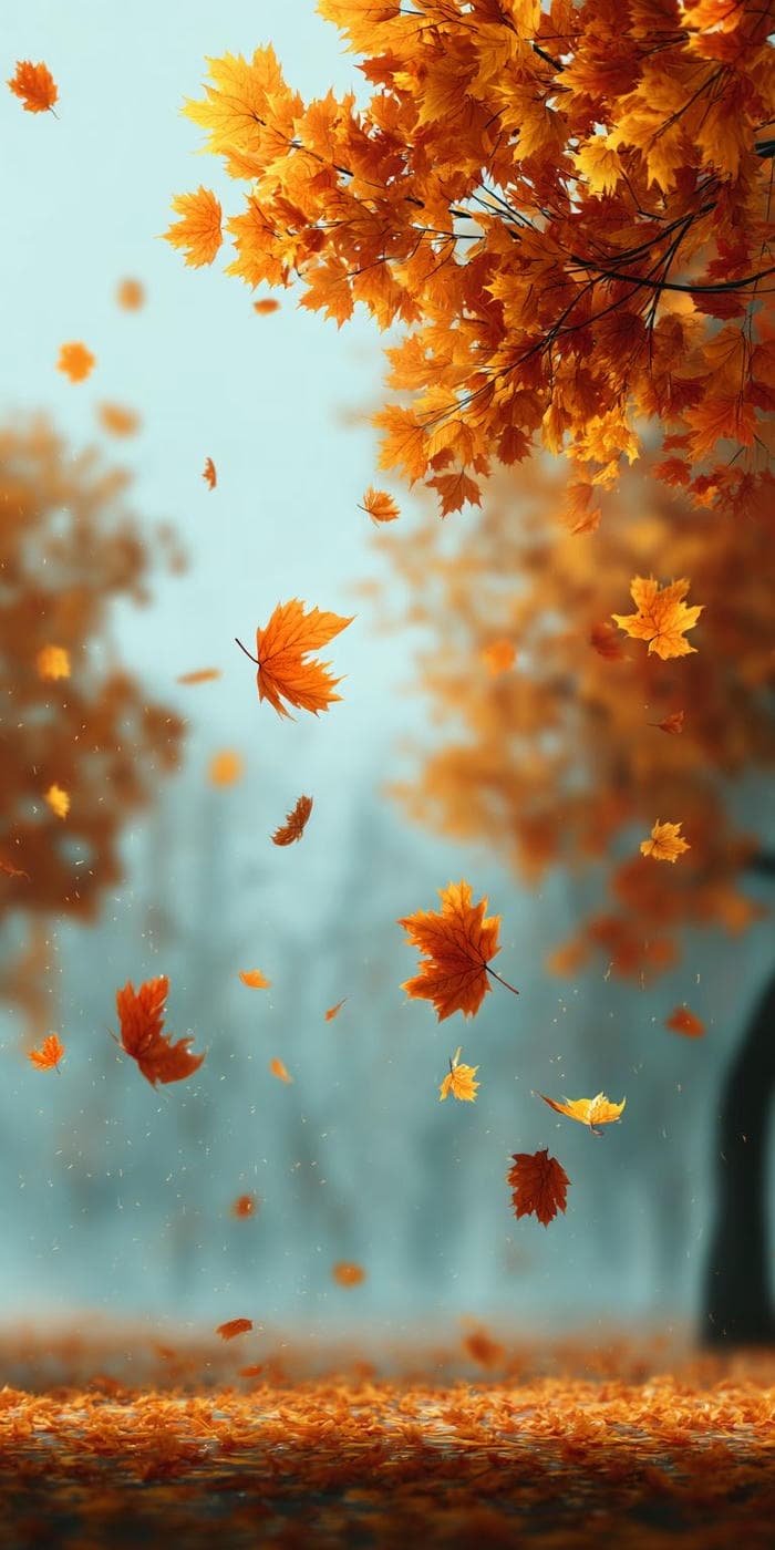 Ảnh nền lá mùa thu rơi nhẹ nhàng