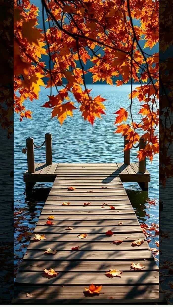 Ảnh nền lá mùa thu rơi sắc vàng