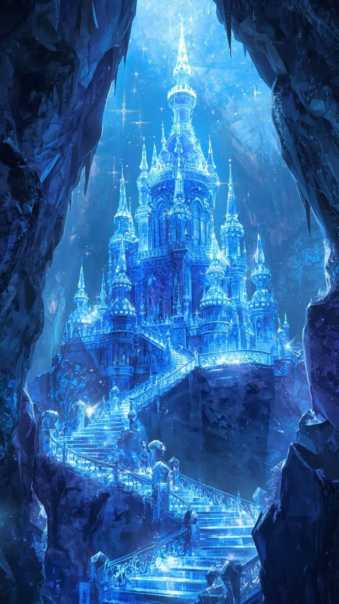 Ảnh nền lâu đài cổ tích huyền ảo đêm