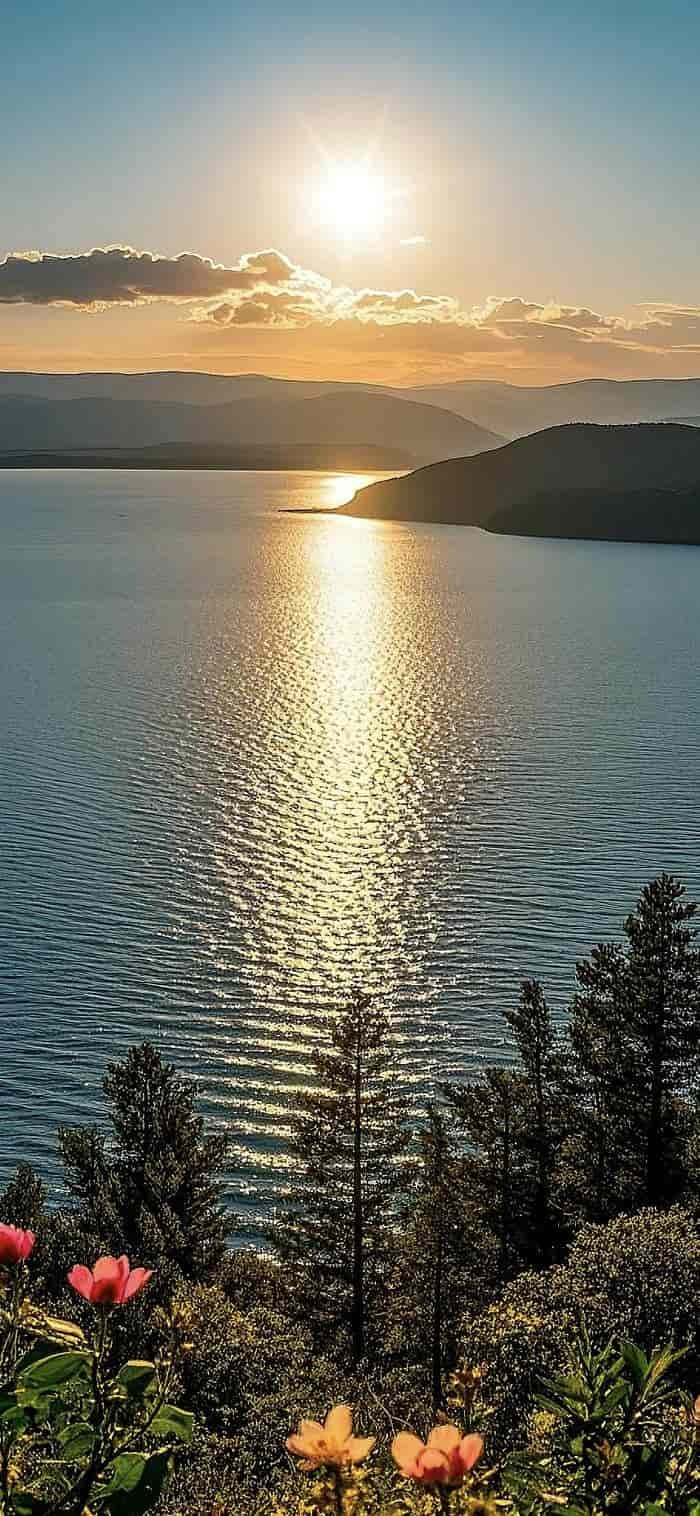 Ảnh nền mặt hồ yên bình nhẹ êm