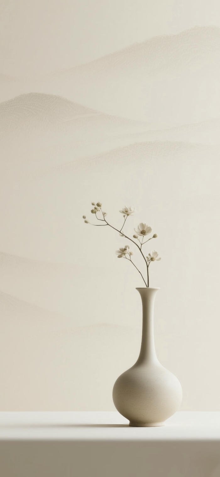 Ảnh nền màu nude lọ hoa sang trọng