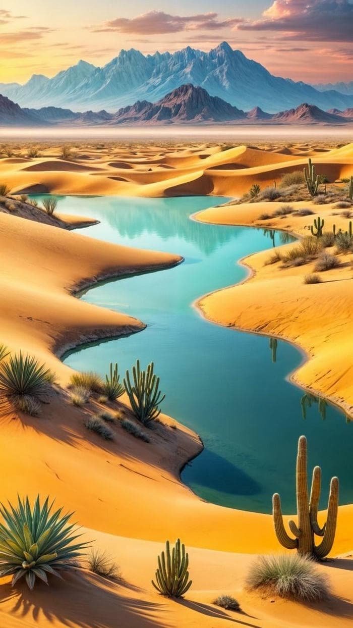 Ảnh nền sa mạc hoang vu trời xanh