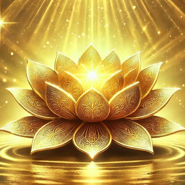 Ảnh phong thủy hoa sen vàng tinh tế