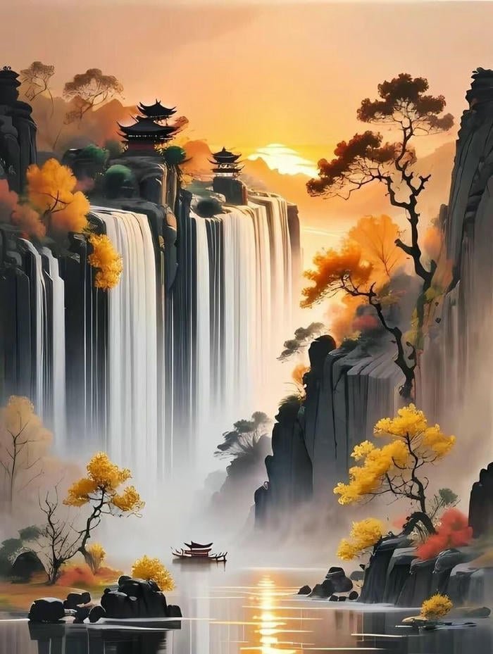 Ảnh phong thủy núi non an lành