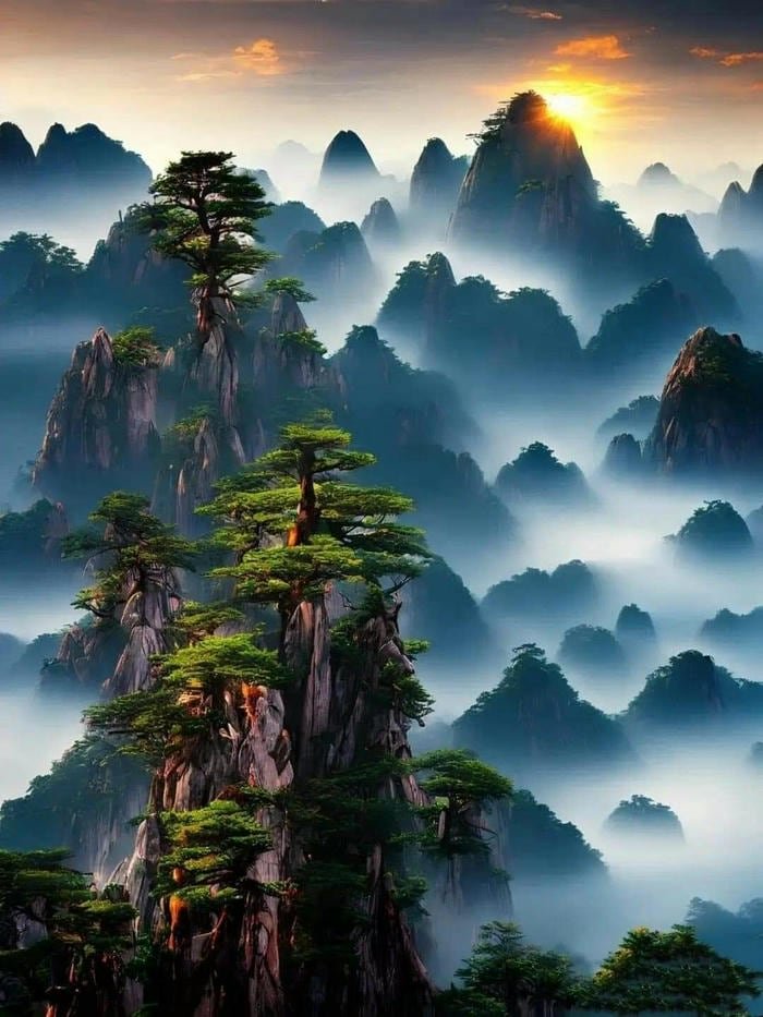 Ảnh phong thủy núi non thế vững