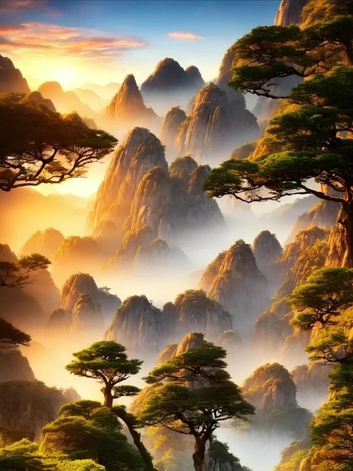 Ảnh phong thủy núi non trấn trạch mạnh