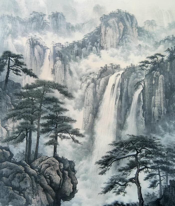 Ảnh phong thuỷ thác nước an yên