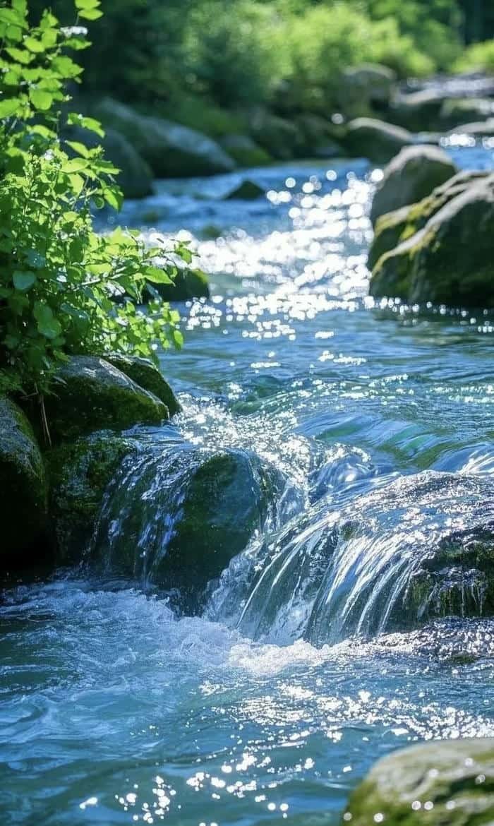 Ảnh phong thuỷ thác nước cuốn lộc