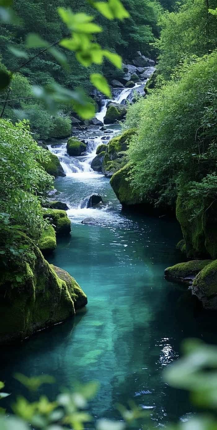 Ảnh phong thuỷ thác nước trong lành