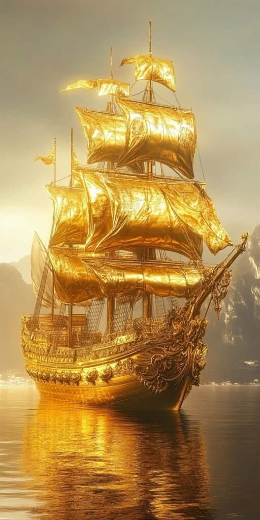 Ảnh phong thuỷ thuyền buồm hút lộc ấn tượng