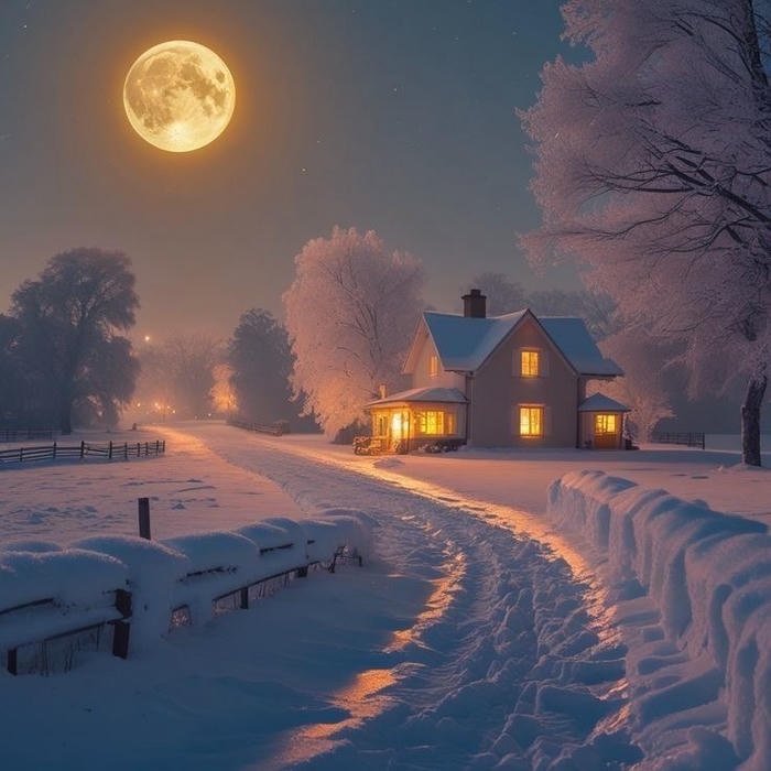 Ảnh phong thủy trăng tròn dịu nhẹ