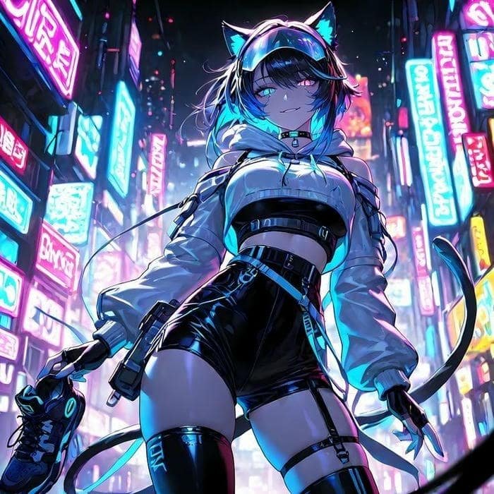 Anime cyberpunk thế giới công nghệ