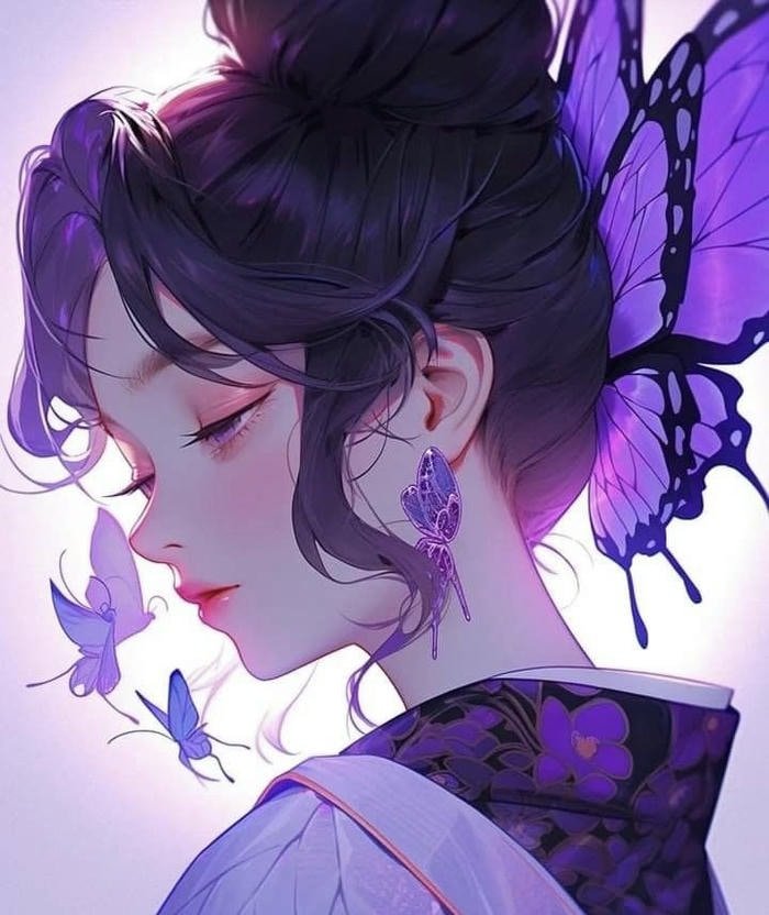 Avatar tím phong cách huyền bí nhẹ