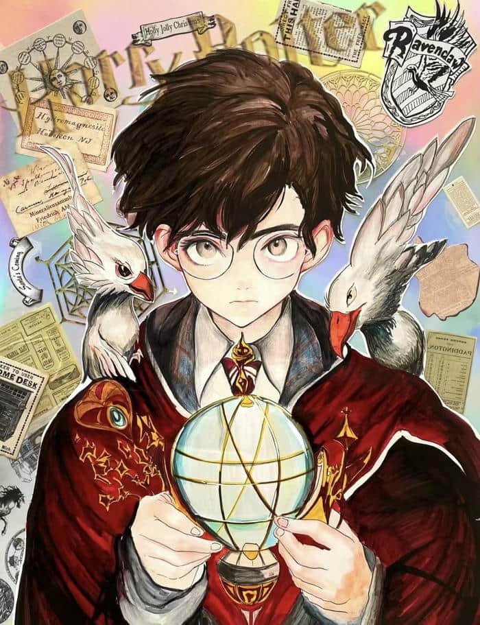 Cậu bé anime phép thuật ngây thơ mạnh mẽ