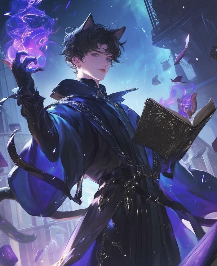 Hình ảnh anime cậu bé phép thuật tập trung cao