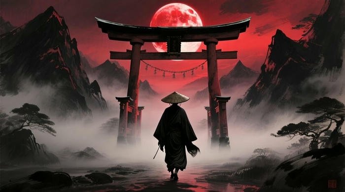 Hình ảnh anime chiến binh dưới ánh trăng