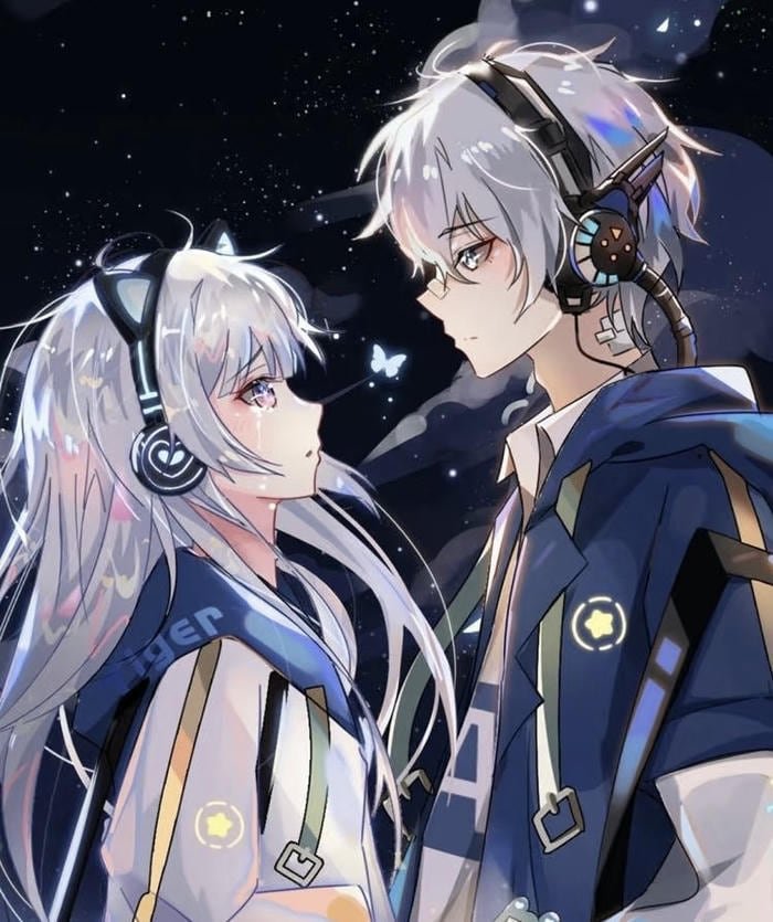 Hình ảnh anime đôi lãng mạn trên ban công