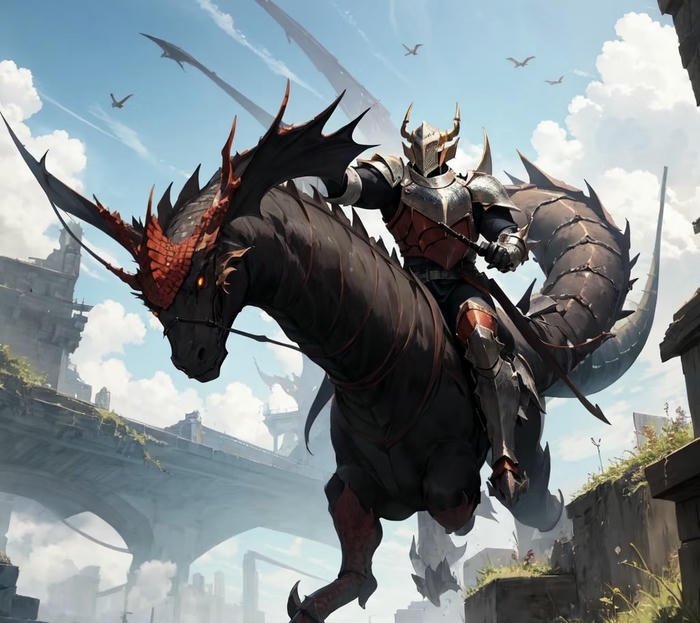 Hình ảnh anime kỵ sĩ rồng hợp nhất sức mạnh