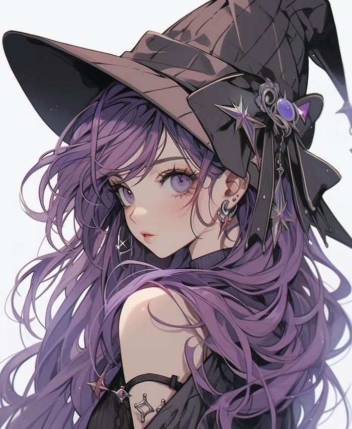 Hình ảnh anime phù thủy dễ thương không khí nhẹ