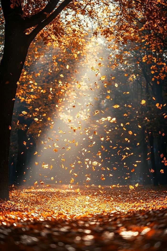 Hình ảnh lá mùa thu rơi nền dịu