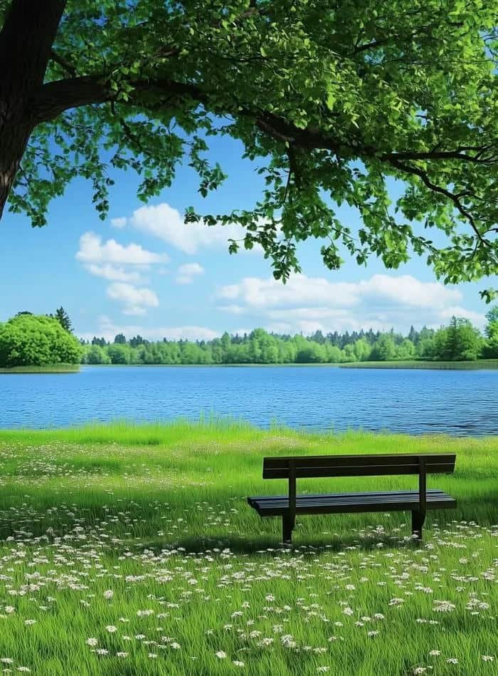 Hình ảnh mặt hồ yên bình thanh tĩnh