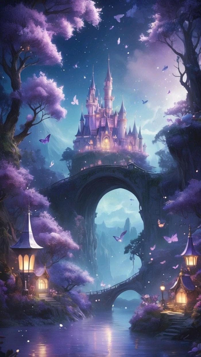 Hình ảnh nền lâu đài cổ tích đẹp như mơ