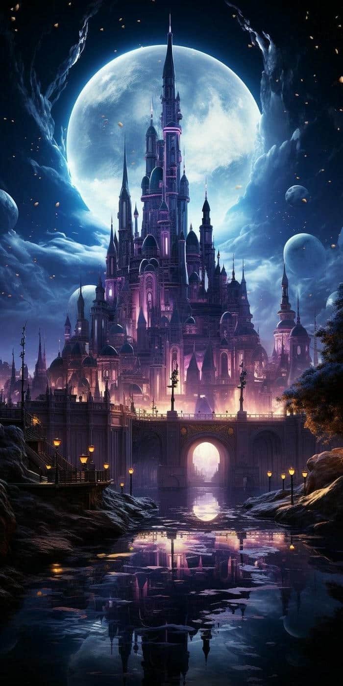 Hình ảnh nền lâu đài cổ tích huyền bí