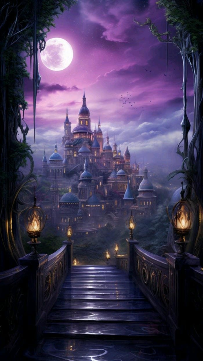 Hình ảnh nền lâu đài cổ tích trong tranh tranh