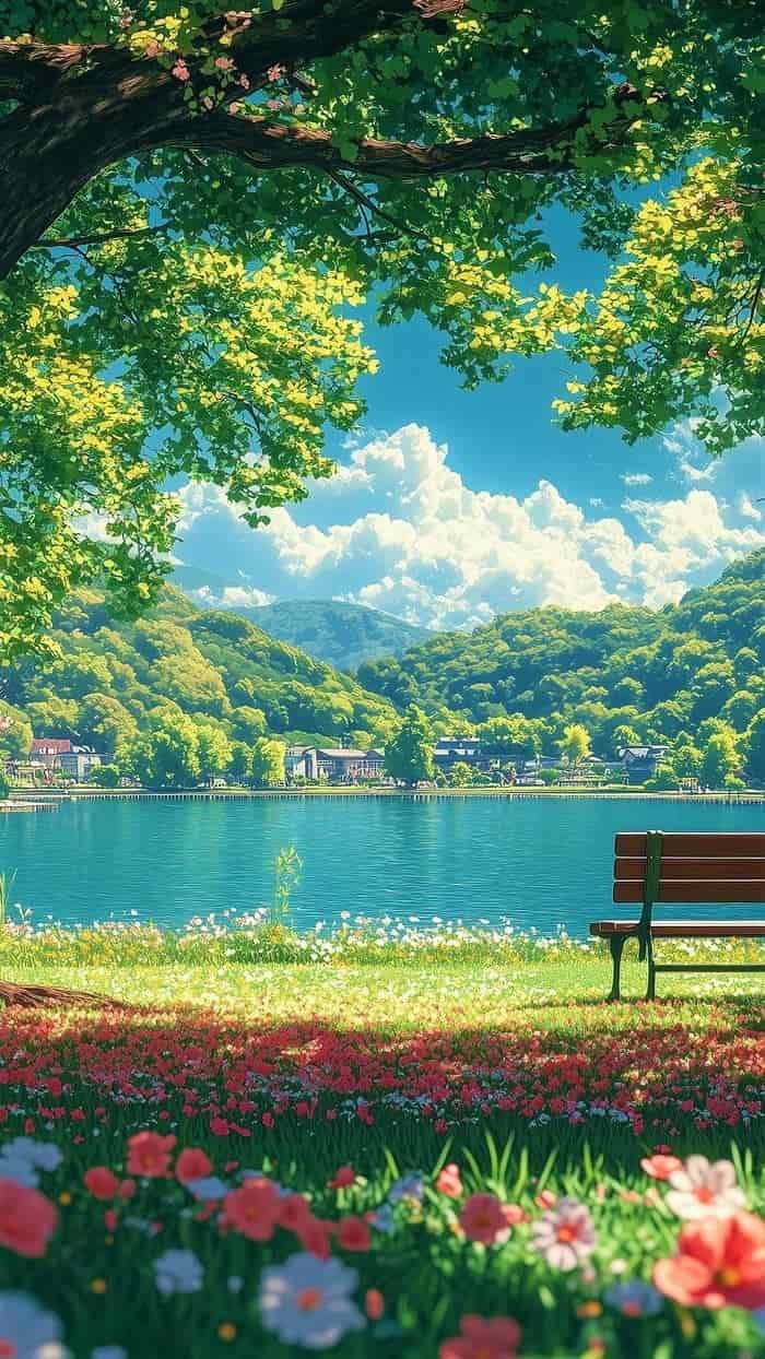 Hình ảnh nền mặt hồ yên bình