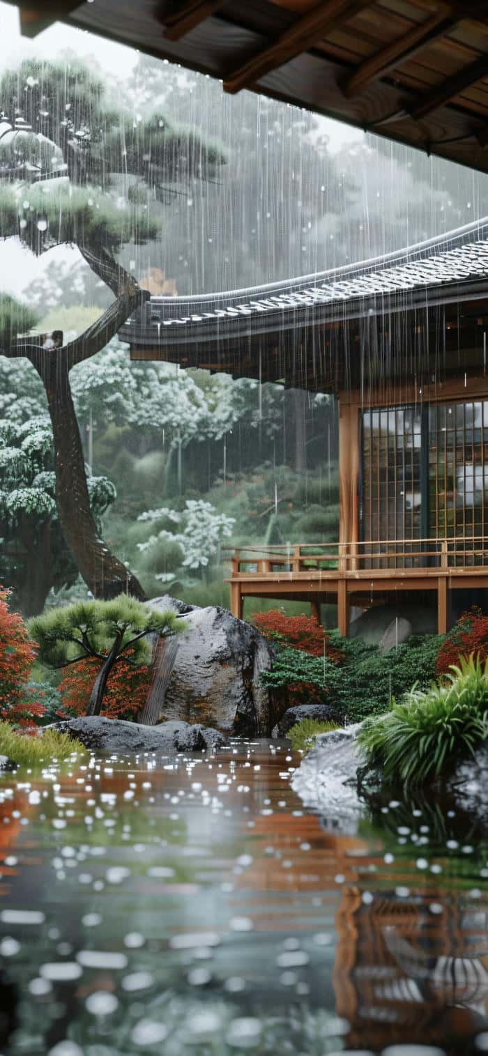 Hình ảnh nền mưa lãng mạn sâu lắng