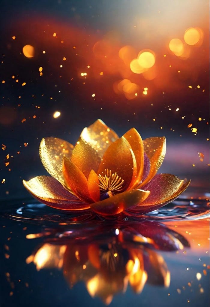 Hình ảnh phong thủy hoa sen vàng nổi