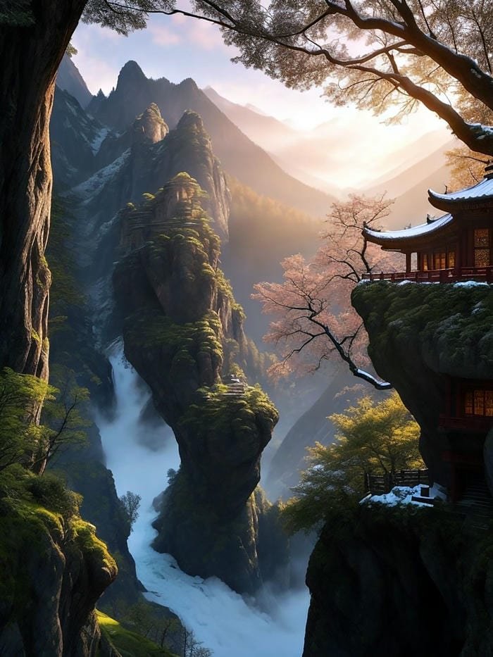 Hình ảnh phong thủy núi non mạnh