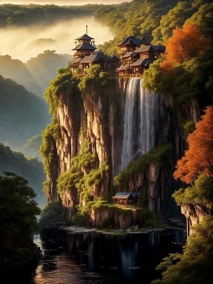 Hình ảnh phong thủy núi non trấn khí