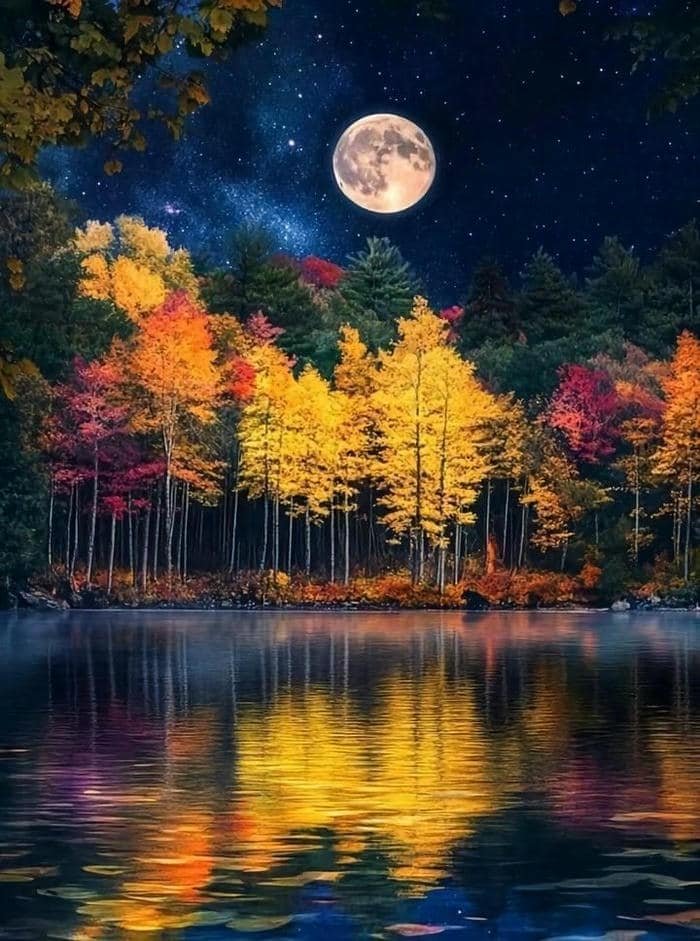 Hình ảnh phong thủy trăng tròn hài hòa