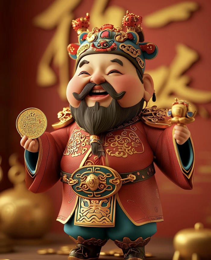 Hình ảnh tượng thần phúc phong thuỷ tinh xảo