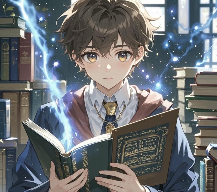 Hình anime cậu bé phép thuật đầy cảm hứng