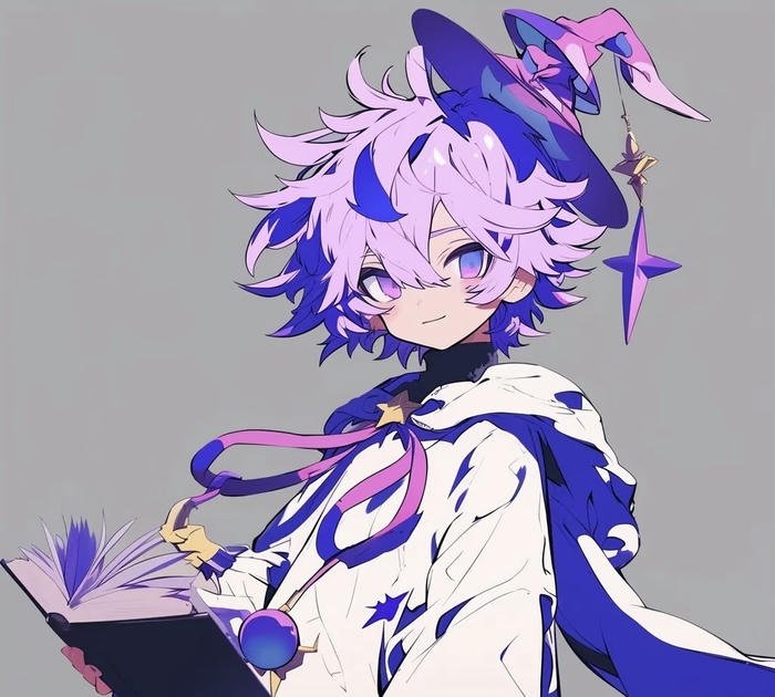 Hình anime cậu bé phép thuật tạo vòng tròn