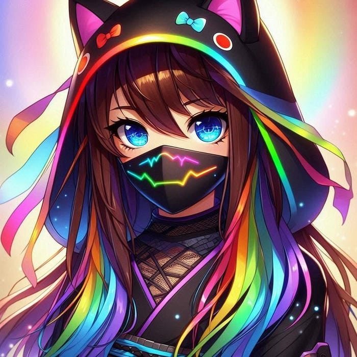 Hình anime cyberpunk công nghệ hiện đại