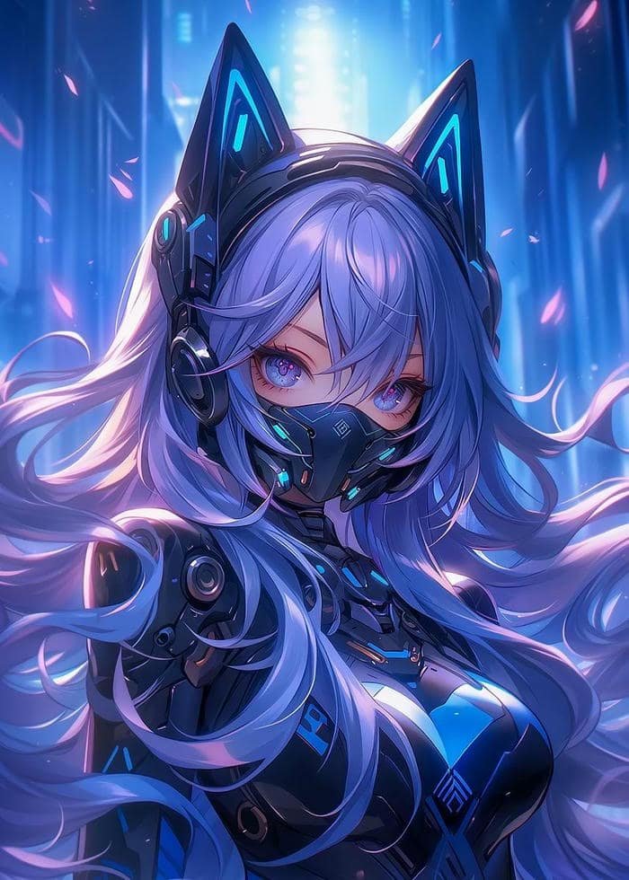 Hình anime cyberpunk thế giới viễn tưởng